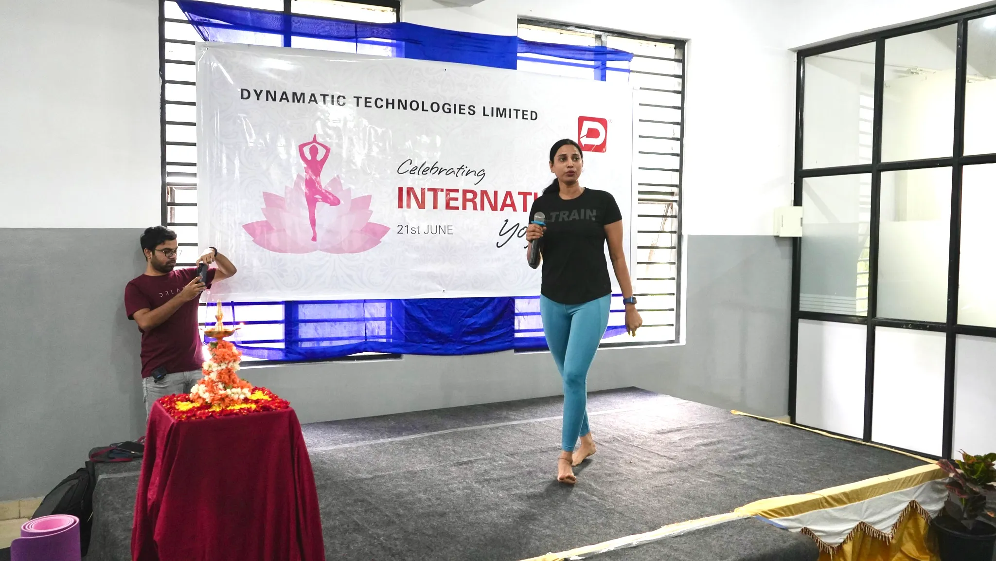 Yoga practice session